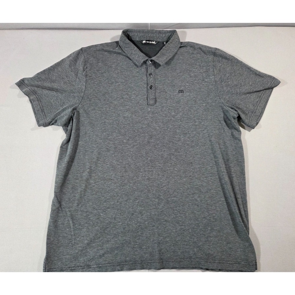 Travis Mathew Shirt Mens 3 Extra Large Heather Gray Golf Stretch Active Polo